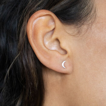 Tiny Moon And Star Stud Earrings, 3 of 10