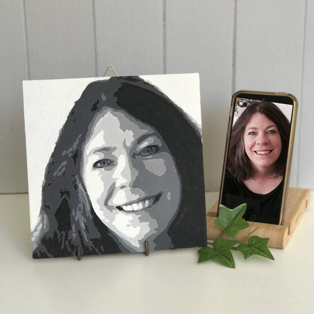 Personalised paint by numbers portrait kit by northern logic