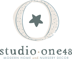 Studio One48 Logo: Modern Home and Nursery Decor