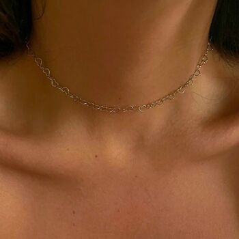 Hearts Love Chain Necklace In Sterling Silver, 4 of 12