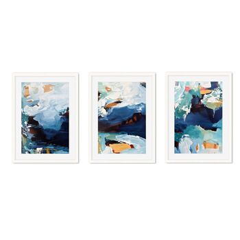Navy Shore Original Abstract Art Prints Set Of Three, 7 of 7