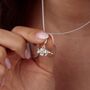 Sterling Silver Triceratops Dinosaur Charm Necklace, thumbnail 1 of 6