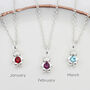 Silver Birthstone Teddy Necklace And Earring Set, thumbnail 3 of 8