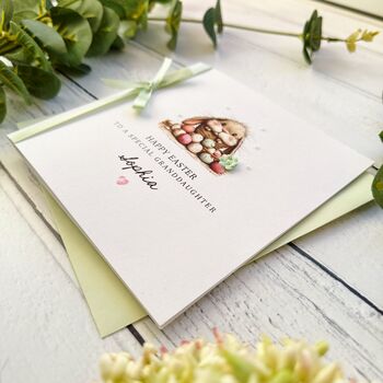 Adorable Bunny Easter Card For A Special Girl Handmade, 4 of 6