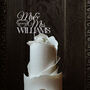 Wooden Wedding Cake Topper With Names And The Date, thumbnail 4 of 4