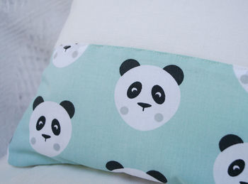 Panda Name Cushion Mint And Grey, 5 of 5