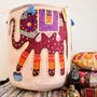 Handmade Bohemian Dusky Pink Elephant Pouffe, thumbnail 7 of 8