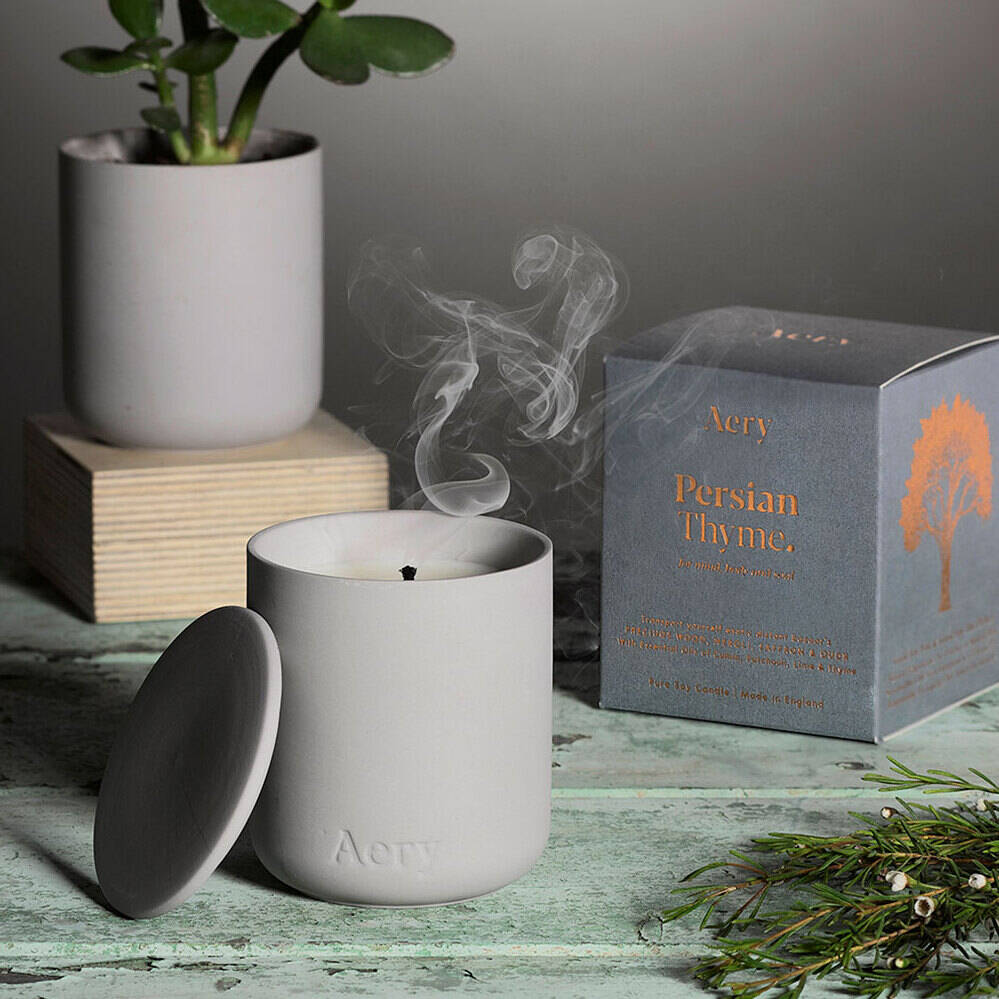 Vegan Persian Thyme Scented Candle By The Alphabet Gift Shop