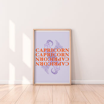 Capricorn Zodiac Typography Print, 6 of 6