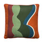 Grover Abstract Green Piped Linen Cushion, thumbnail 1 of 8