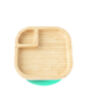 Bamboo Square Snack Baby Plate With Super Suction Green, thumbnail 2 of 3
