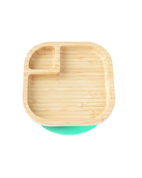 Bamboo Square Snack Baby Plate With Super Suction Green, 2 of 3