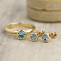 Solid Gold Aquamarine Gemstone Earrings, thumbnail 3 of 5