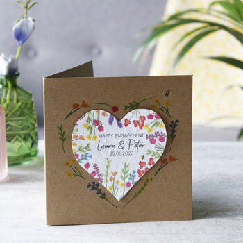 Engagement Wildflower Seed Heart Card, 2 of 6