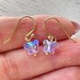 Iridescent Crystal Butterfly Earrings, thumbnail 1 of 3