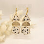 Geometric Monochrome Statement Earrings For Her, thumbnail 3 of 7