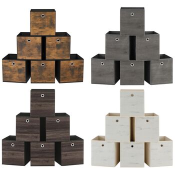 Set Of Six Foldable Fabric Storage Cubes, 10 of 10