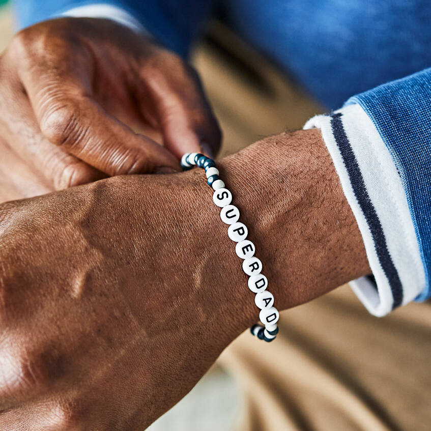 Men's Personalised Message Beaded Bracelet