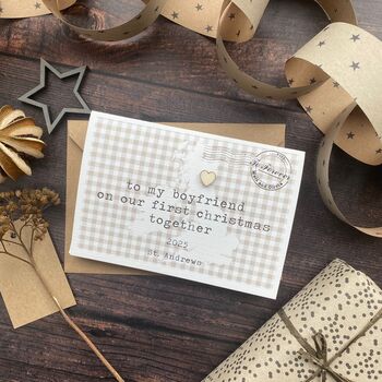 To My Boyfriend On Our First Christmas Card Personalised, 4 of 4