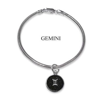 Zodiac Star Sign Sterling Silver And Leather Bracelet, 6 of 12