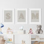 Initial Letter Print In Scandi Neutrals For Kids Room, thumbnail 5 of 12