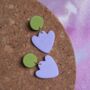 Polymer Clay Abstract Floral Dangle Earrings, thumbnail 2 of 3