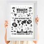 Personalised Keepsake Birth Print Monochrome Explorer, thumbnail 1 of 4