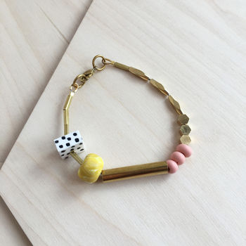 Marble And Brass Dots Bracelet, 4 of 7