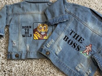 Personalised Baby/Toddler Denim Jacket With Bear, 8 of 8