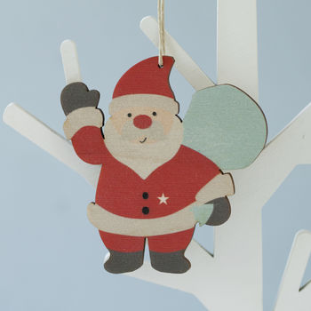 Personalised Wooden Santa Decoration, 2 of 2