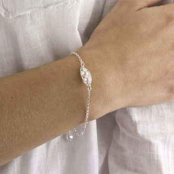 Sterling Silver And Pearl Peapod Bracelet, 4 of 9