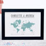 Personalised Couples Travel Map Print, thumbnail 1 of 4