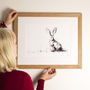 Charcoal Hare Print, thumbnail 1 of 4
