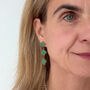 Three Clover Earrings In Rainbow Of Colours, thumbnail 3 of 12