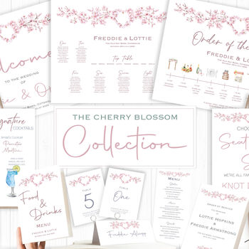 Wedding Choose A Seat Sign Pink Cherry Blossom, 5 of 5