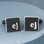 Sterling Silver Personalised Initial Cufflinks, thumbnail 5 of 12