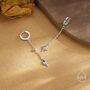 Sterling Silver Dangling Starburst Huggie Hoop Earrings, thumbnail 2 of 11