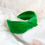 Green Velvet Knot Headband, thumbnail 1 of 6