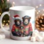 Personalised Chimpanzee Family In Christmas Jumpers Gift Mug B, thumbnail 1 of 2