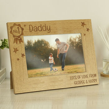 Number One Dad Photo Frame Personalised Dad Gifts, 5 of 6