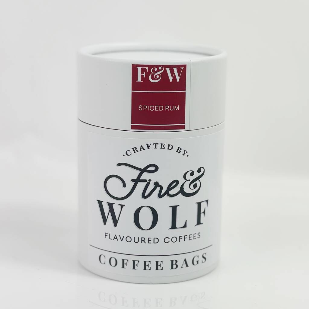 Spiced Rum Flavoured Coffee Bags By Fire and Wolf