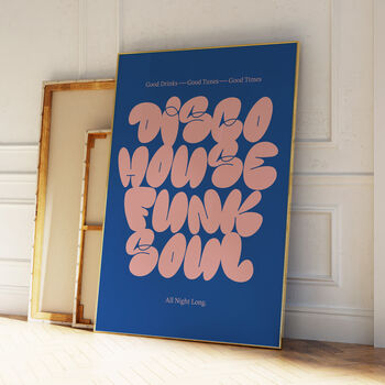 Disco House Funk Soul Music Print | Music Poster | Event Print | Wall Art | A5 A4 A3 | Bold | Typographic | Quote | Wall Decor |, 2 of 9