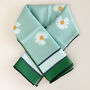 Mint Green Daisy Print Silky Scarf, thumbnail 3 of 4