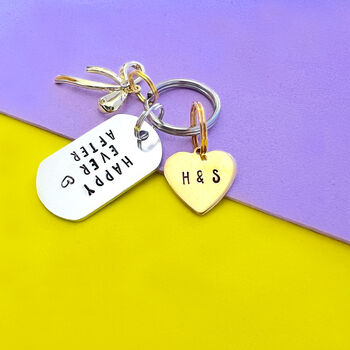 Personalised Happy Ever After Wedding Anniversary Keyring Keepsake, 4 of 6