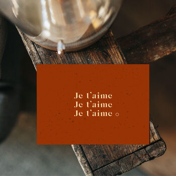 'Je T'aime' Modern Typography Postcard, 2 of 5