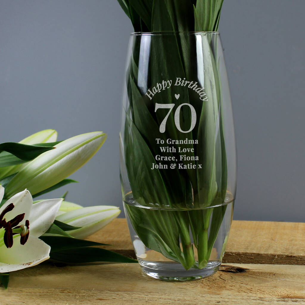Personalised 70th Birthday Vase, 1 of 2