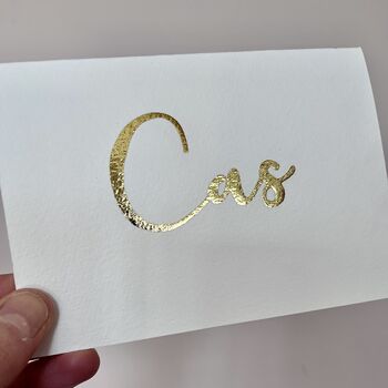 Handmade Gold Leaf Personalised Name Birthday Card, 7 of 8
