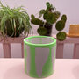 Graffiti Round Decorative Pot Green And Lilac, thumbnail 3 of 8