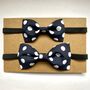 Navy Bow Ties, Matching Father And Son Dickie Bow Ties, thumbnail 1 of 7