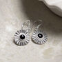 Sterling Silver Gemstone Sun Disc Dangly Earrings, thumbnail 8 of 10